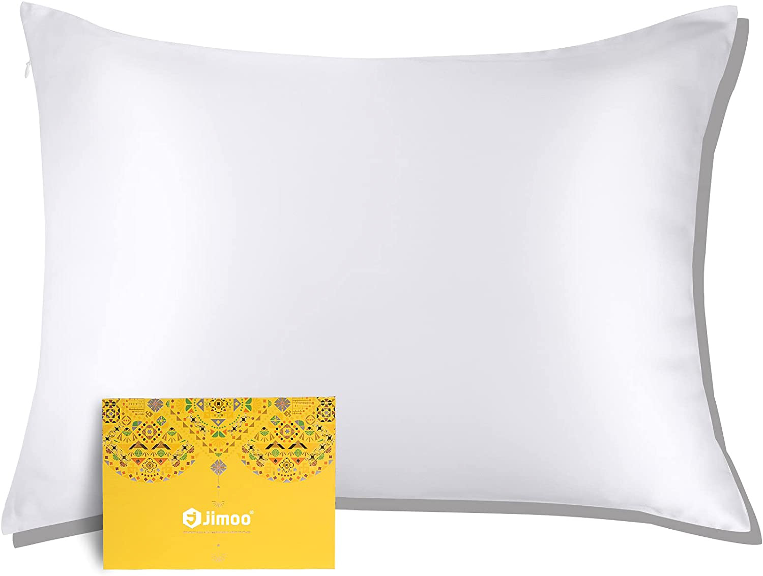 Silk Pillowcase for Hair and Skin, 25mm, Standard 20''×26'', White, 1 Piece