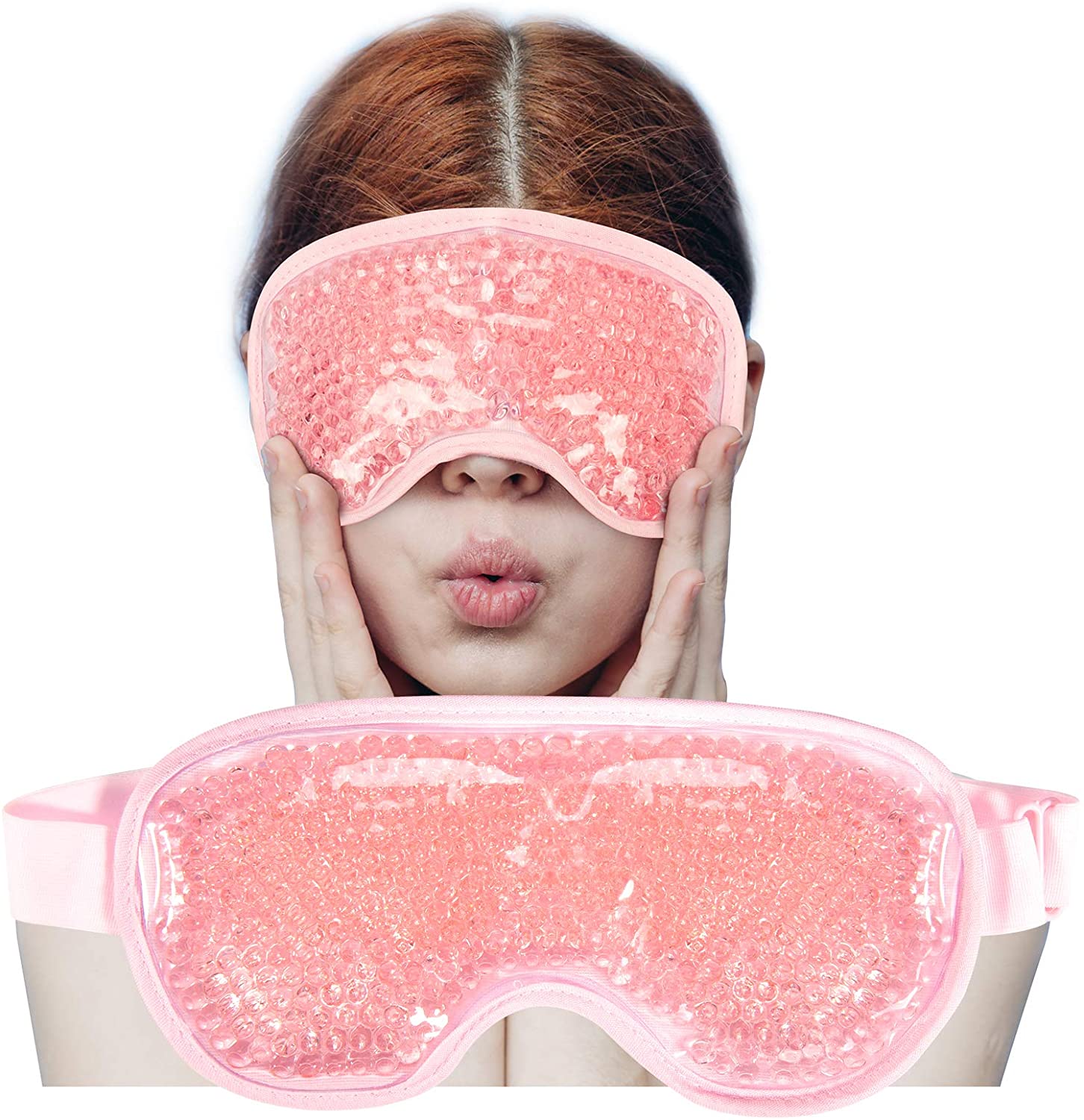 Cooling Ice Gel Eye Mask, (Pink)