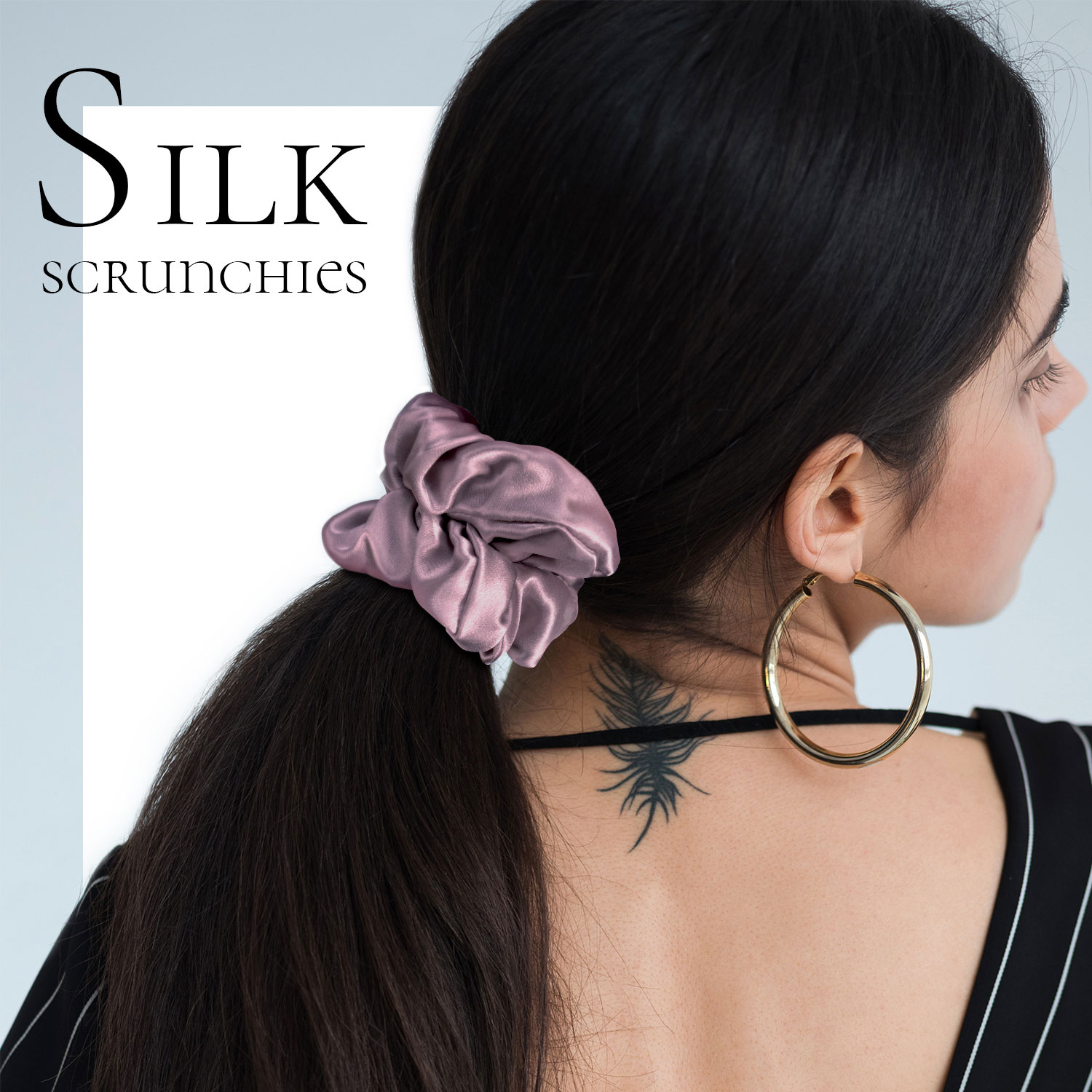 100% Silk Scrunchies  (VioletRed)